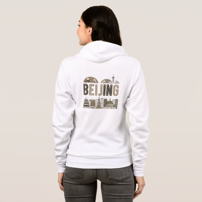 Beijing Skyline Zip-Up Hoodie (Back Full)