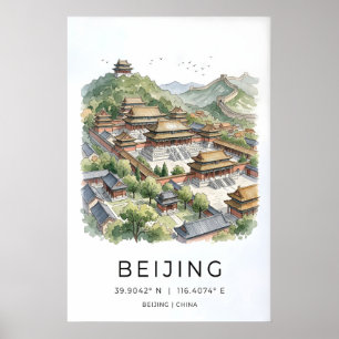 Beijing Wall Art Print, Imperial Rooftops
