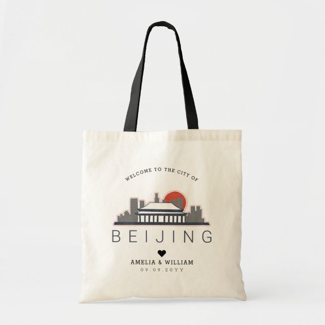 Beijing Wedding | Stylised Skyline Tote Bag (Front)