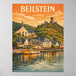 Beilstein Germany Vintage Travel Art Poster