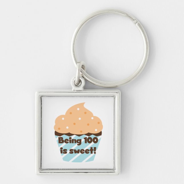 Being 100 is Sweet Birthday T-shirts and Gifts Key Ring (Front)