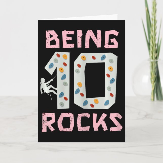 Being 10 Rocks Climbing Girl  Card (Front)