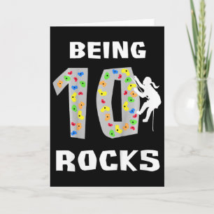 Being 10 Years Old Rocks Girl Rock Climber 10th Bi Card