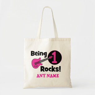 Being 1 Rocks! with Pink Guitar Tote Bag