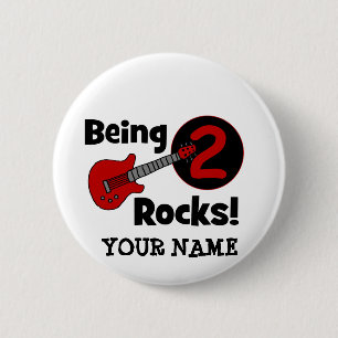Being 2 Rocks! with Guitar 6 Cm Round Badge