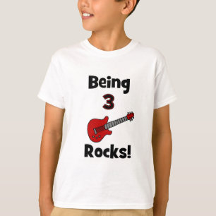 Being 3 Rocks! With Guitar Rockstar Rocker T-Shirt