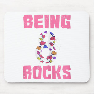 Being 8 Rocks Birthday Girl Climbing Mouse Pad