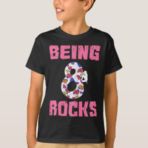 Being 8 Rocks Birthday Girl Climbing T-Shirt