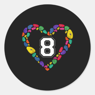 Being 8 Rocks Rock Climbing 8th Birthday Party Classic Round Sticker