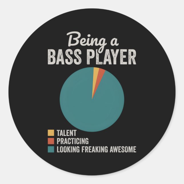 Being A Bassist Musician Bass Guitar Player Classic Round Sticker (Front)