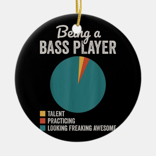 Being a Bassist Musician Funny Bass Guitar Player Ceramic Tree Decoration (Front)