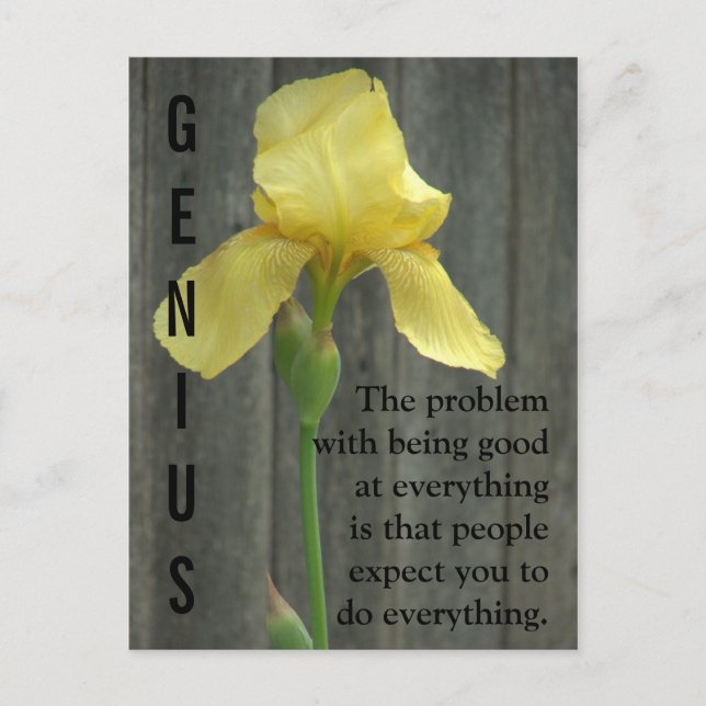 Being a genius is hard work postcard (Front)