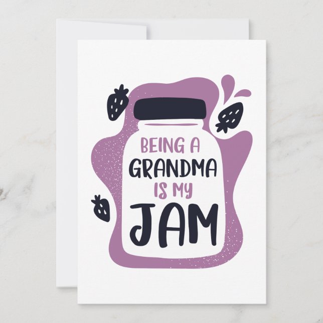 Being A Grandma Is My Jam Thank You Card (Front)