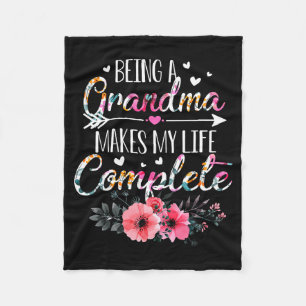 Being A Grandma Makes My Life Complete Announcemen Fleece Blanket