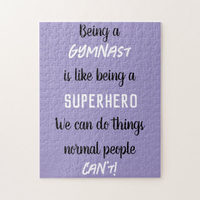 Being a Gymnast is like being a Superhero Lilac  Jigsaw Puzzle (Vertical)