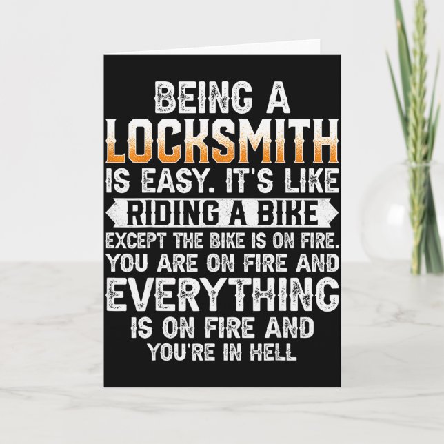 Being A Locksmith Is Easy - Funny Lock Picker Lock Card (Front)