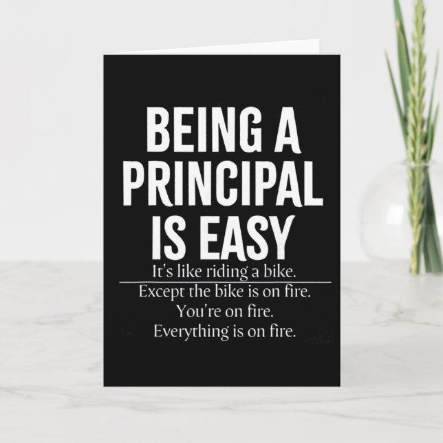 Being A Principal Is Easy School Principal Teacher Card (Front)