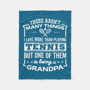 Being A Tennis Grandpa Funny Old Man  Fleece Blanket