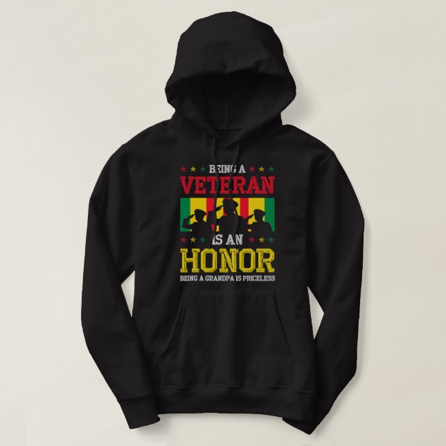 Being a Veteran is an Honour being a Grandpa is Pr Hoodie (Design Front)