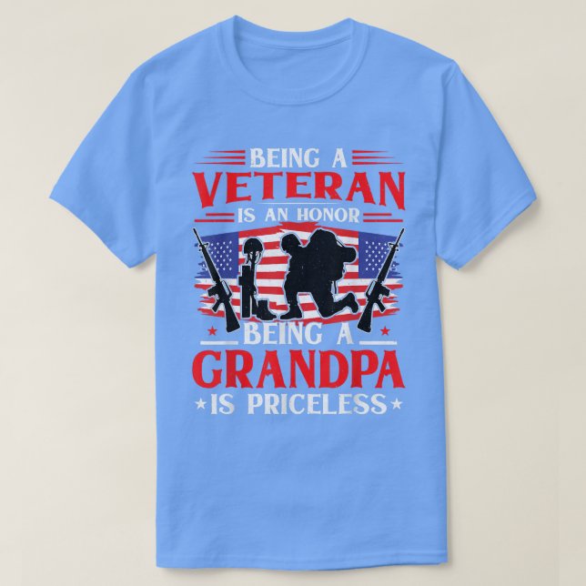 Being A Veteran Is An Honour Being A Grandpa Is Pr T-Shirt (Design Front)