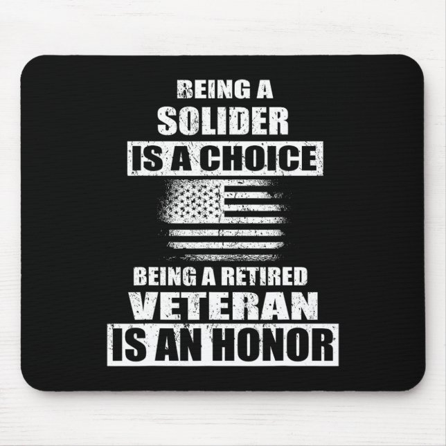Being A Veteran Us Army Solider Independence Veter Mouse Pad (Front)