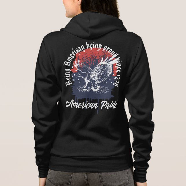 Being American Proud Eagle Hoodie (Back)