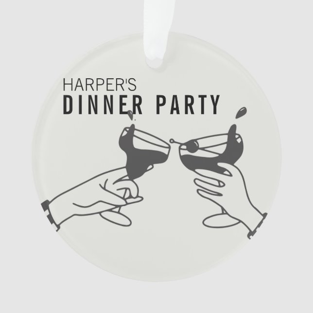 Being and Black Retro Illustration Dinner Party Ornament (Front)