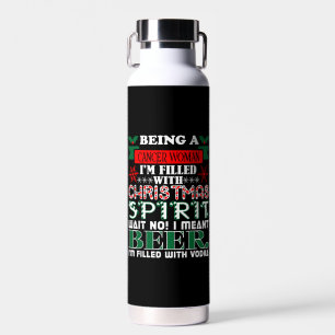 Being Cancer Woman Filled Christmas Spirit Beer Water Bottle