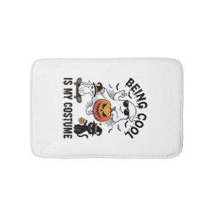 Being Cool Is Costume Halloween Ghost Pumpkin Cat_ Bath Mat