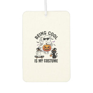 Being Cool Is Costume Halloween Ghost Pumpkin Cat_ Car Air Freshener
