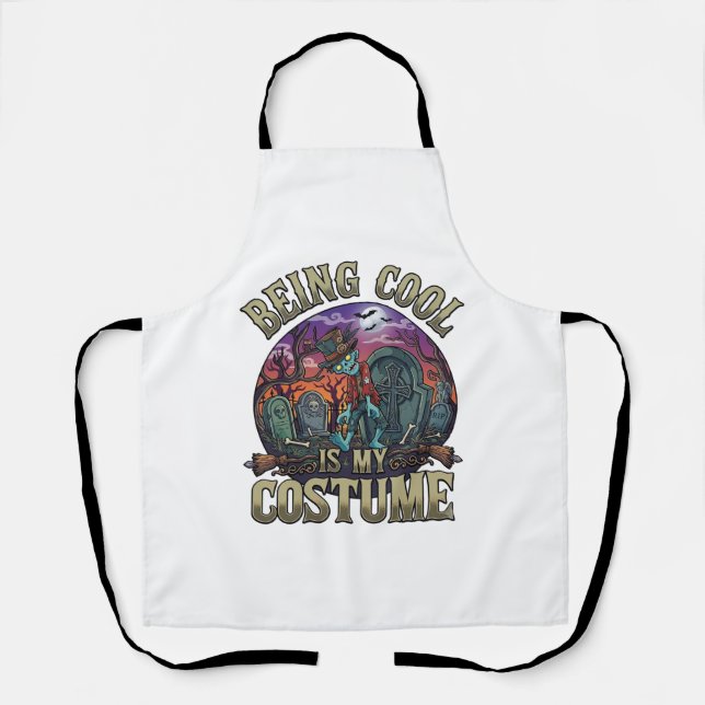 Being Cool Is Costume Halloween Zombie Graveyard_1 Apron (Front)