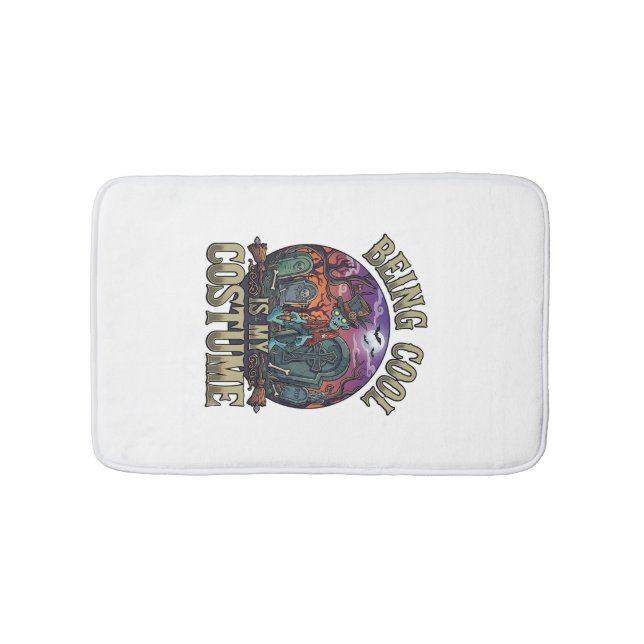 Being Cool Is Costume Halloween Zombie Graveyard_1 Bath Mat (Front)