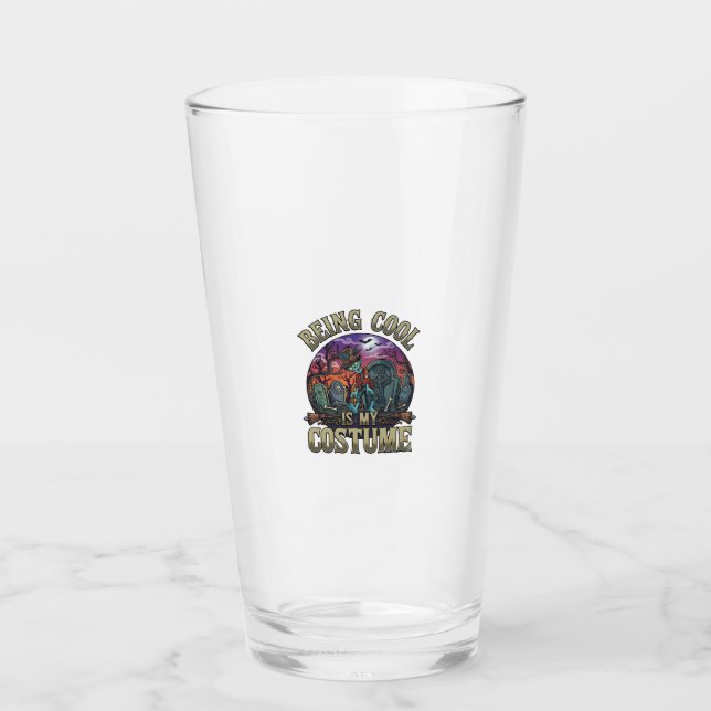Being Cool Is Costume Halloween Zombie Graveyard_1 Glass (Front)