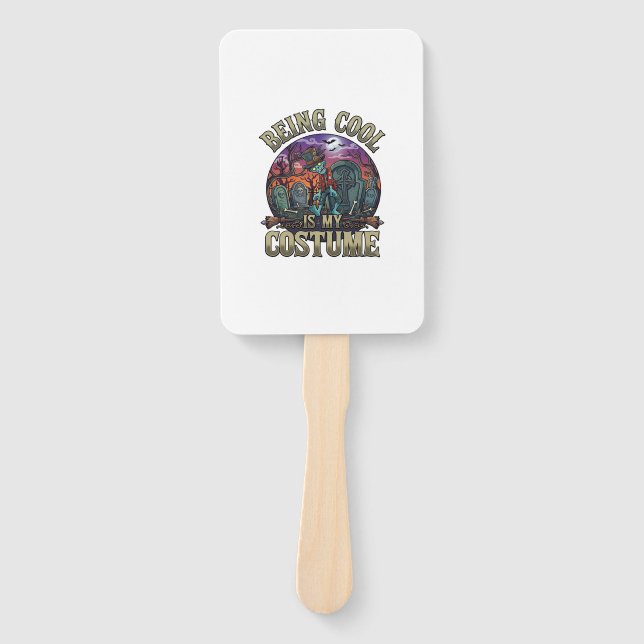 Being Cool Is Costume Halloween Zombie Graveyard_1 Hand Fan (Front)