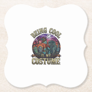Being Cool Is Costume Halloween Zombie Graveyard_1 Paper Coaster