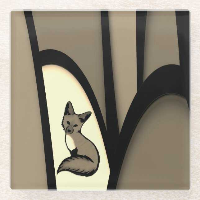 Being Foxy Glass Coaster (Front)