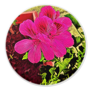 Being happy is your choice blooming flower ceramic knob