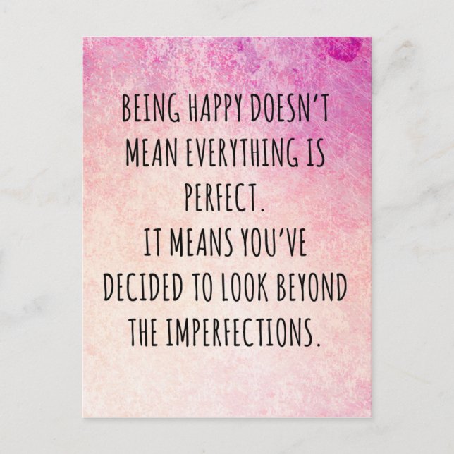 Being Happy Quote Postcard (Front)