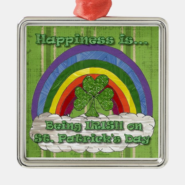 Being Irish On St Patrick's Day Metal Tree Decoration (Front)