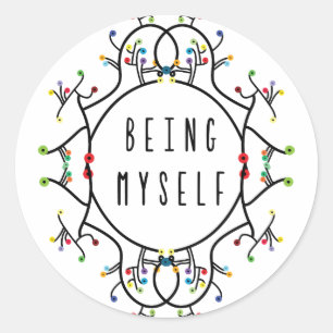 Being myself classic round sticker