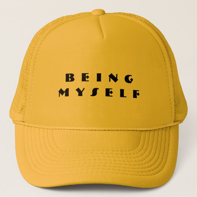 Being Myself Text Personalised Custom Trucker Hats (Front)