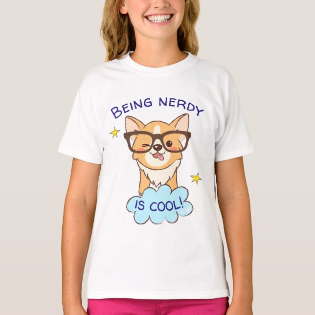 Being Nerdy Corgi T-Shirt (Front)