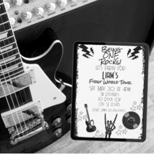 Being ONE Rocks, first world tour, 1st Birthday Invitation