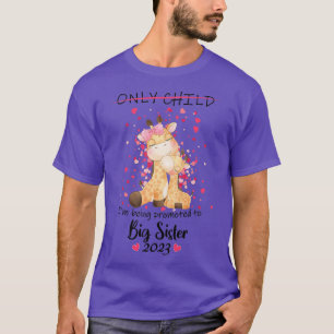 Being Promoted to Big Sister 2023 Giraffe Announce T-Shirt