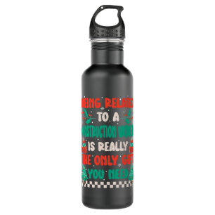 Being Related To A Construction Worker Funny Chris 710 Ml Water Bottle