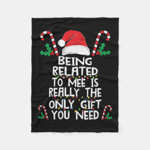 Being Related To Me Christmas Pajama Family Xmas H Fleece Blanket