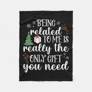 Being Related To Me Fun Christmas Family Xmas Paja Fleece Blanket