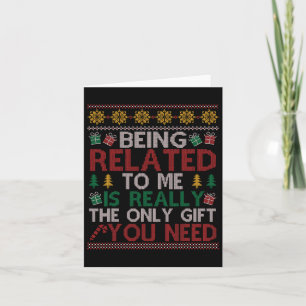 Being Related To Me Funny Christmas Family Pyjamas Card