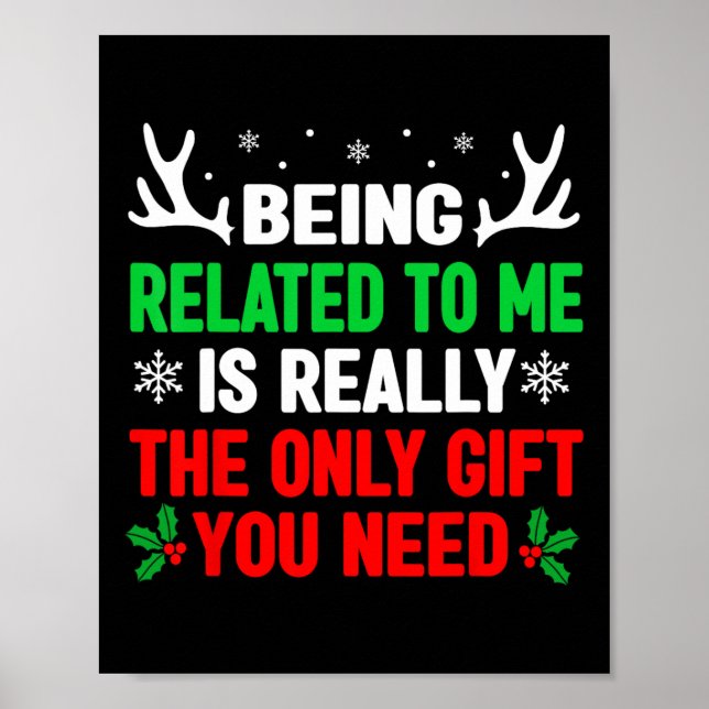 Being Related To Me Funny Christmas S Women Men Fa Poster (Front)