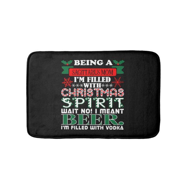 Being Sagittarius Mum Christmas Spirit Beer Bath Mat (Front)